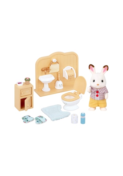 Sylvanian Families Çikolata Kulaklı Tavşan Erkek Kardeş ve Tuvale