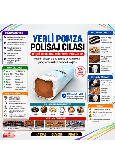 Yerli Kuru Pomza Cila Kahverengi