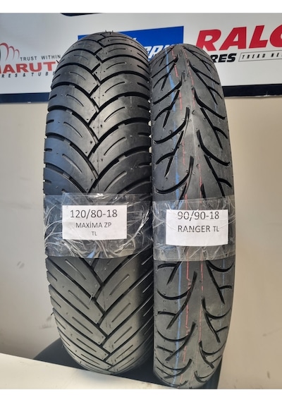 120/80-18 Ve 90/90-18 Motosiklet Lastik Takımı Tl Tubeless - Dubleks