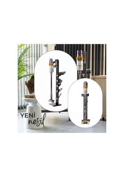 Dyson Uyumlu Dikey Süpürge Standı Siyah Renk Dyson V15 - V12 - V11 - V10 - V8 Modellere Uyumlu