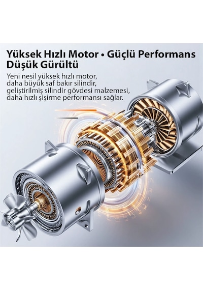 Ezere Airforce Pump Taşınabilir Araba Yüksek Güçlü Elektrikli Kablosuz Lastik Hava Pompası