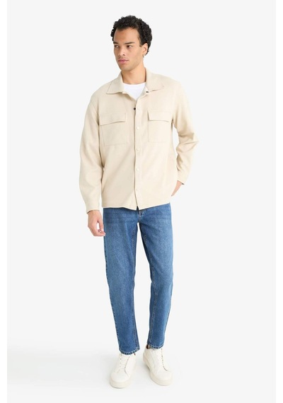 Defacto Regular Fit Twill Uzun Kollu Gömlek E7689ax25aubg359 Bej