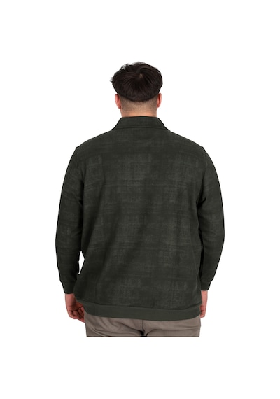 Mode Xl Büyük Beden Erkek Polo Yaka Sweatshirt Baskılı Selanik U24440 Haki Haki