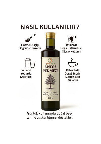 Şifakür Andız Pekmezi %100 Doğal Geleneksel Üretim Doğal Tatlandırıcı 700g