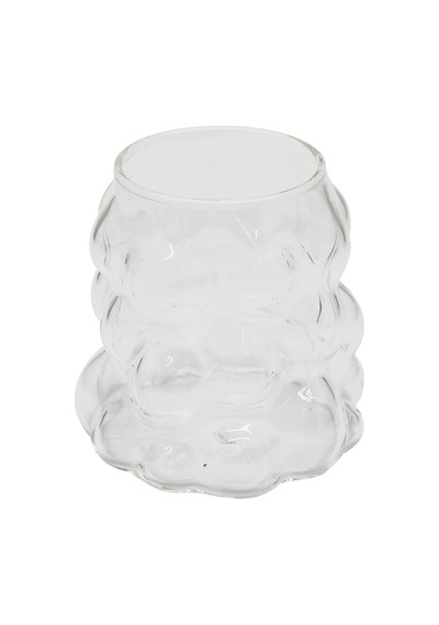 Boncuklu - Boğumlu Cam Bardak 340ml Kahve - Sunum - Meşrubat 5468 Çok Renkli