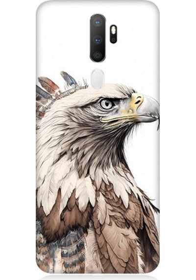 Oppo A5 2020 Uyumlu Savaşçı Kartal Desenli Silikon Kılıf
