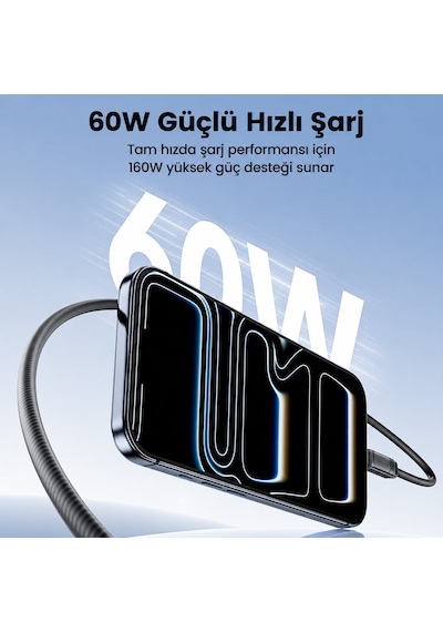 Toocki Tx113c2 60w Dijital Usb-c To Usb-c Silikon Kablo