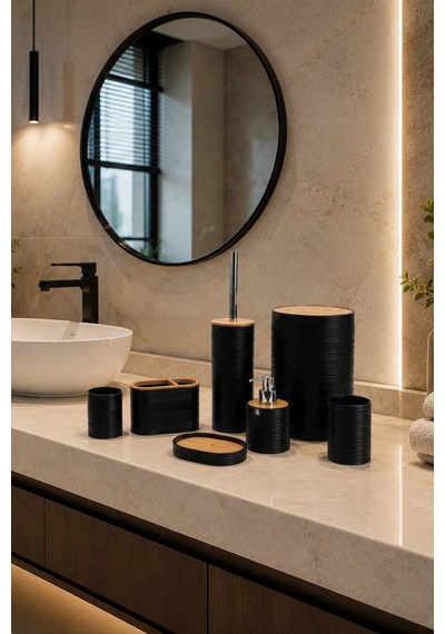 Vıchy Banyo Seti Vıchy-7230 6 Prç Black X12 Mavi