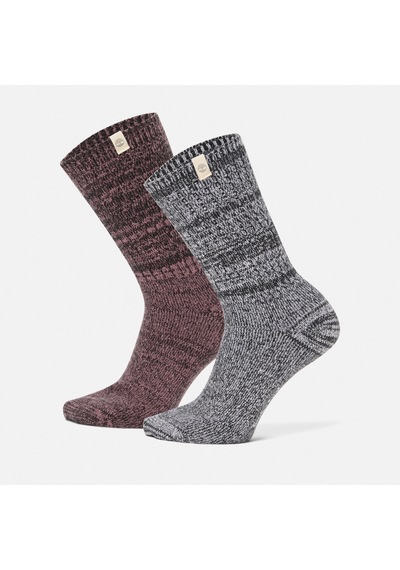 Timberland 2 Pack Cozy Crew Boot Sock Black