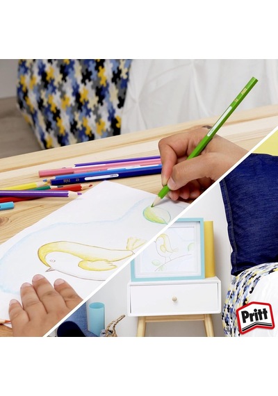 Pritt Kuru Boyalar, Canlı Renklerde Boya Kalemi, Açması Kolay Ve Dayanıklı Silinebilir Kalem, Yumuşak Mineli Resim Genel
