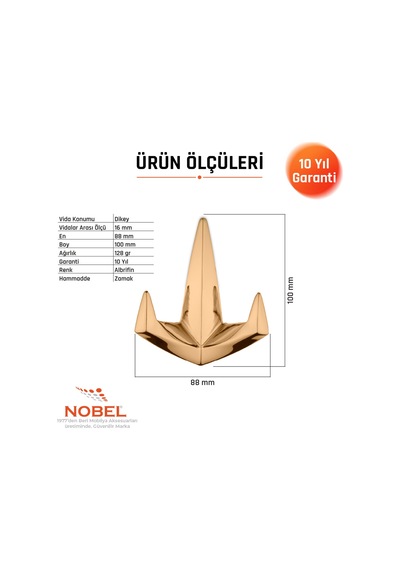 Datça Lüks Askı, Metal, Vestiyer Askı, 128 Gr, Dolap Askılık, Duvar Askılığı, Albrifin Vidalı 5 Adet