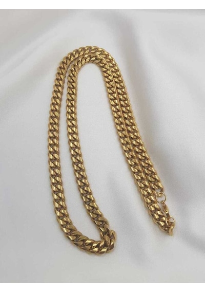 Vog Unisex Vip Çelik Altın Görünümlü 7 Mm Gürmet Model Zincir Kolye Vog Unisex Vip Çelik Altın Görünümlü 7 Mm Gürmet Model Zincir Kolye