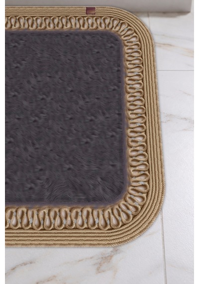 Banyo Paspası Takımı 70x110+50x70 Cm İç Trikot Antrasit Gri & Hasır