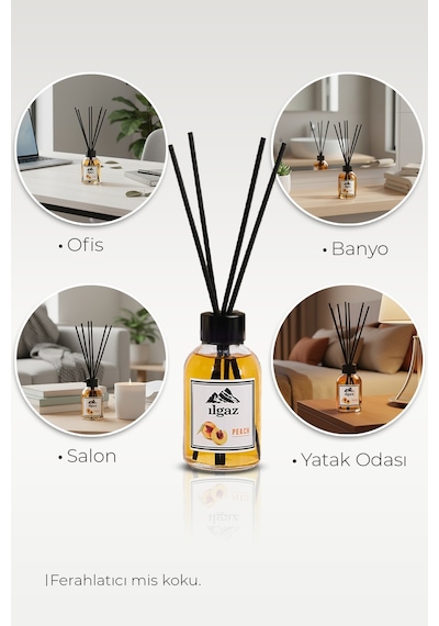 Ilgaz Reed Diffuser Oda Kokusu Bambu Çubuklu Şeftali 110 ML