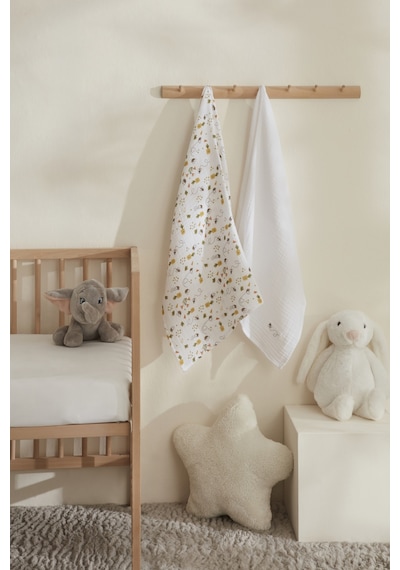 Karaca Home Bee %100 Pamuk 2'li Bebek Müslin Set Sarı Sarı