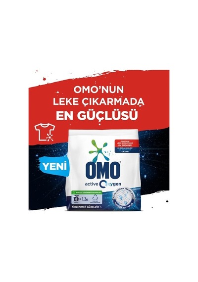Omomatik Active Oxygen Toz Çamaşır Deterjanı 8 Yıkama 1200 G
