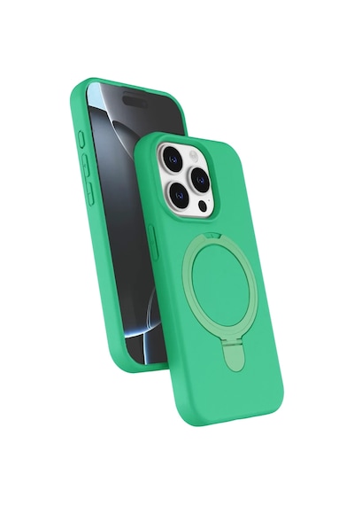 Newface Apple İphone 15 Pro Max Regal Magsafe Standlı Kapak - Yeşil