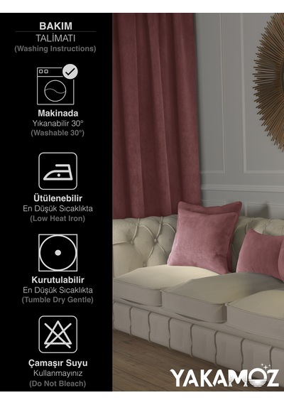 Br Yakamoz Lavanta Pembesi Kırlent , Yastık Kılıfı Kadife Görünümlü Velvet Touch Serisi Lavanta Pembesi