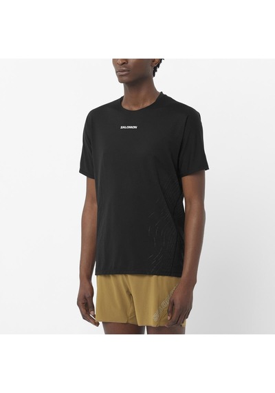 Salomon Sense Aero Gfx Erkek Koşu Tişört Deep Black Lc2699800 Siyah