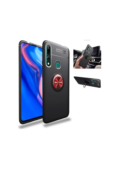 Huawei P30 Lite Kaliteli Yüzüklü Stant Kilif 319247499 - Renk / Siyah