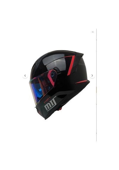 Mts M-910 Stinger Güneş Gözlüklü Renkli Vizör Kapalı Motosiklet Kaskı Siyah