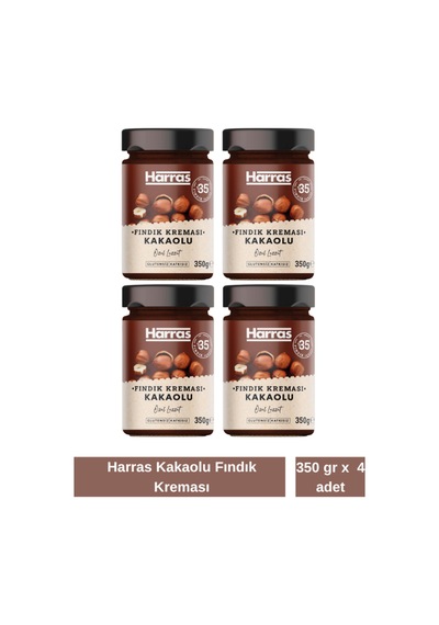 Glutensiz Katkısız Kakaolu Fındık Kreması 4 Adet X 350 Gr