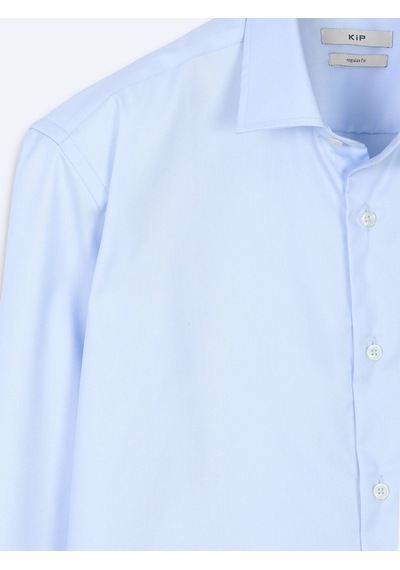 Kip Açık Mavi Düz Regular Fit Uzun Dokuma Casual %100 Pamuk Gömlek