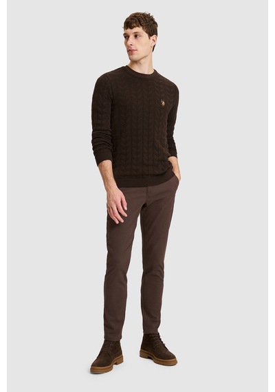 U.S. Polo Assn. Erkek Koyu Kahverengi Basic Kazak 50327559-vr084