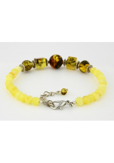 Kehribar Bayan Bileklik Özel Tasarım Ambergold Blk23-70 Çok Renkli