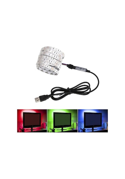 3 Metre Tv Arkası Rgb Usb Şerit Led Aydınlatma Lcd Led Butonlu 3 Metre Tv Arkası Rgb Usb Şerit Led Aydınlatma Lcd Led Butonlu