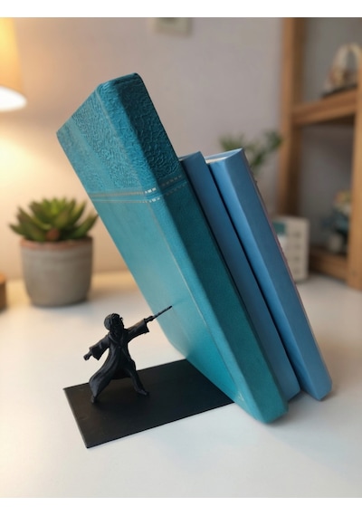 Büyücü Figürlü Görünmez Kitap Tutucu - Harry Potter Hayranlarına Özel Hediye Dekoratif Kitap Tutucu