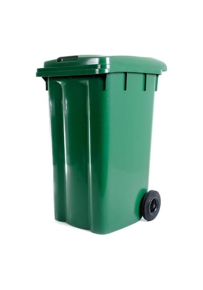 Omnipazar Sy-6510 Tekerlekli Kapaklı Plastik Çöp Konteyneri 240 Lt Yeşil Yeşil
