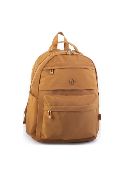 Nas Bag Extra Hafif Su Geçirmez Çok Gözlü Waterproof Unisex Sırt Çantası 30x40 Cm Hardal
