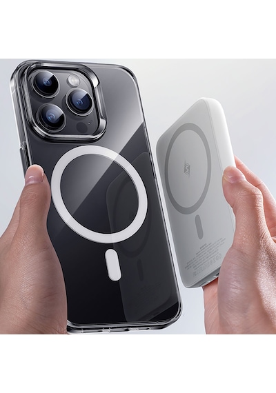Apple Uyumlu iPhone 15 Pro Max Kılıf Magsafe Şarj Özellikli Benks Crystal Serisi Şeffaf Kapak