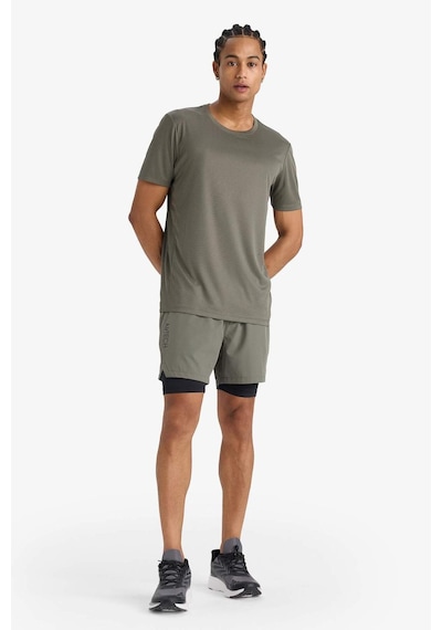 Defacto Defactofit Slim Fit Dar Kesim Sporcu İçi Taytlı Dokuma Şort F0010ax25aukh398 Haki