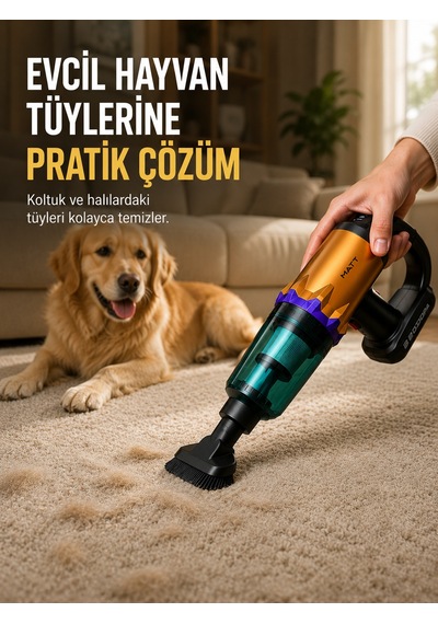 Araç İçi Elektrikli Süpürge Sarı
