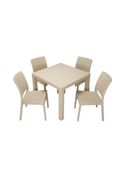 Luna Elit Rattan 90x90 Elit Sandalye Masa Takımı Çölbeji