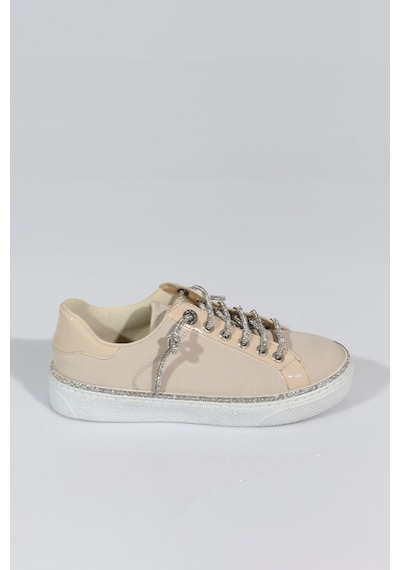 Dgn 2475 Kadin Taş İp Bağcikli Sneaker Ayakkabi Bej Nubuk