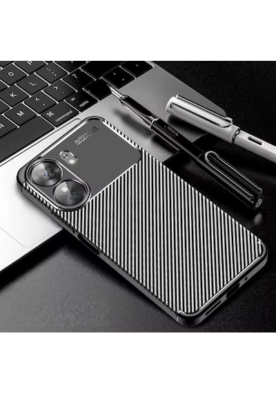 Xiaomi Poco X7 Pro Kılıf Kamera Korumalı Karbon Desenli Silikon