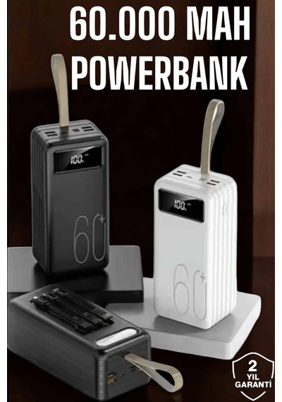 Powerbank 60.000 Mah Dijital Göstergeli 4 Portlu Taşınabilir Sarı 07120673