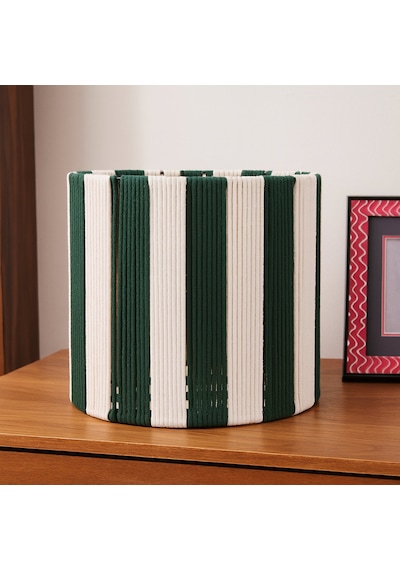 Living Nautical Fun Silindir Dekoratif Sepet - Beyaz / Yeşil - 30x30 Cm Çok Renkli