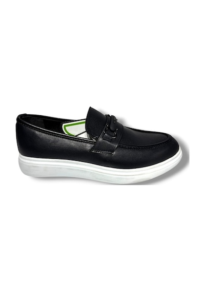 Rasgo 5130-26 Cilt Deri Fiyonklu Tokalı Erkek Ayakkabı Siyah Beyaz Siyah