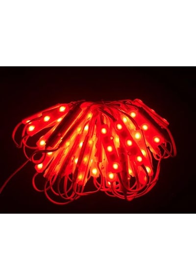 Samsung 3 lü Led Modül 12 Volt Kırmızı -10 Adet