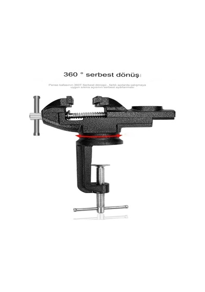 Steiner 60mm Dövme Çelik 360 Derece Döerli Sabit Masa Tezgah Meng