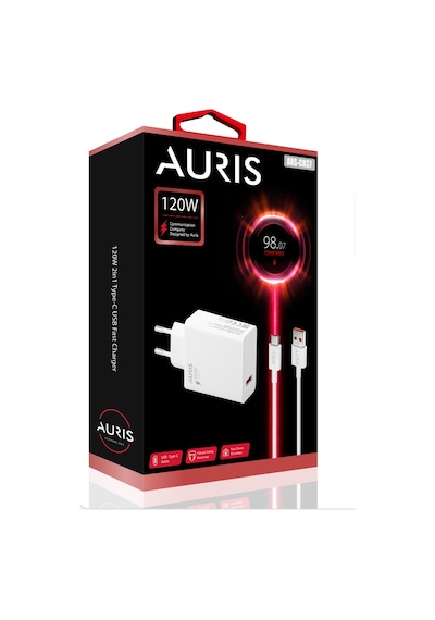 Auris ARS-CH37 120W Usb To Type C Yüksek Hızlı Şarj Aleti Seti