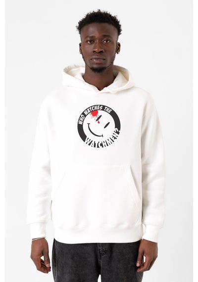 Watchmen Who Watches The Watchmen Beyaz Erkek 3ip Kapşonlu Sweatshirt 001