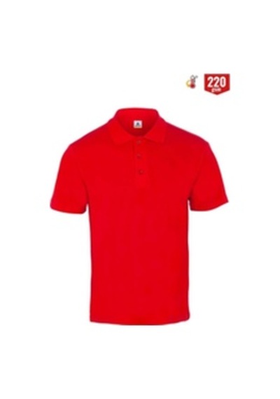 Myform 8103 Comfort Polo Yaka Pıque T-shirt- Kırmızı Çok Renkli