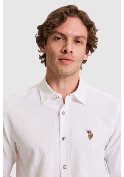 U.s. Polo Assn. Erkek Beyaz Gömlek Basic 50320262-vr013