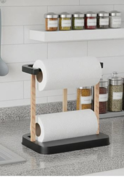 Nwood Nh-01 Masif Ahşap Mutfak Banyo Kağıt Havlu Organizer Açık Ahşap