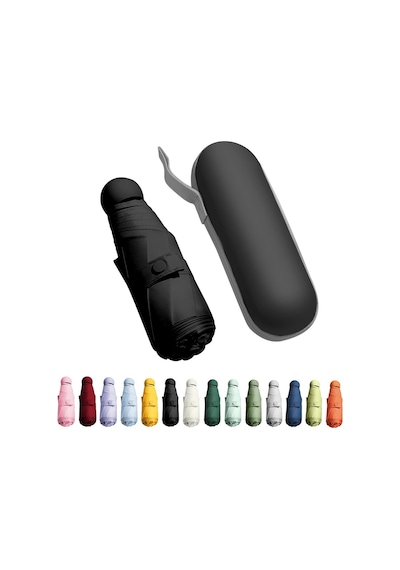 Eleven Markets Mini Cep Boy Lüx Şemsiye Uv Korumalı Siyah Mini Şemsiye Siyah